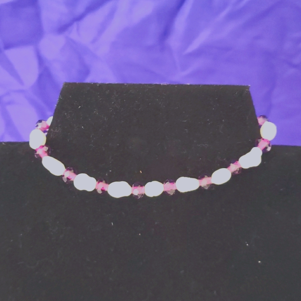 Fresh Water Pearl and Purple Bracelet